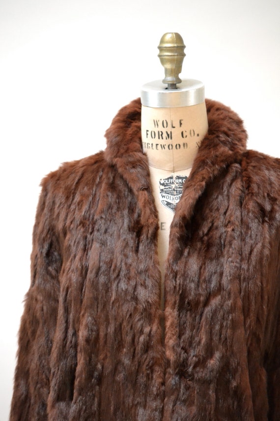 Vintage Fur Stole jacket Brown Vintage Fur Cape C… - image 3
