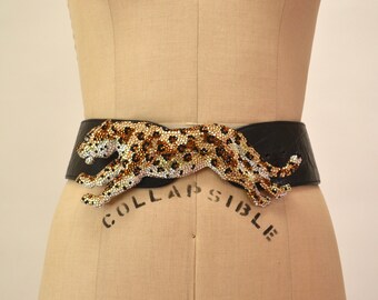 K. Baumann, Rhinestone Tiger Belt Buckle Swarovski Crystal 90s Vintage Katherine Baumann Beverly Hills Brass Swarovski  main image 4