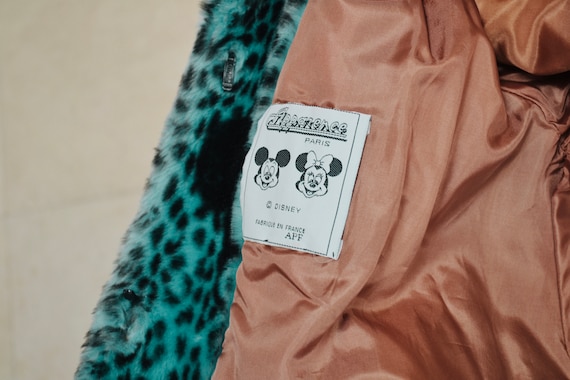 80s 90s Vintage Disney Mickey Mouse Faux Fur Jacket Coat