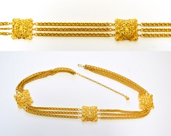 70s Vintage Gold Chain Belt Gold Metallic Chain Belt size SMALL Medium Large Gold Chain Wedding Belt Metallic Gold Party Chain Belt
