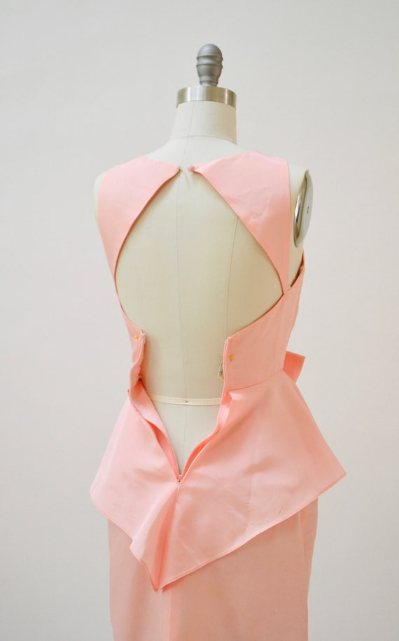 80s Prom Dress XXS XS Vintage Dress Pink White Se… - image 7