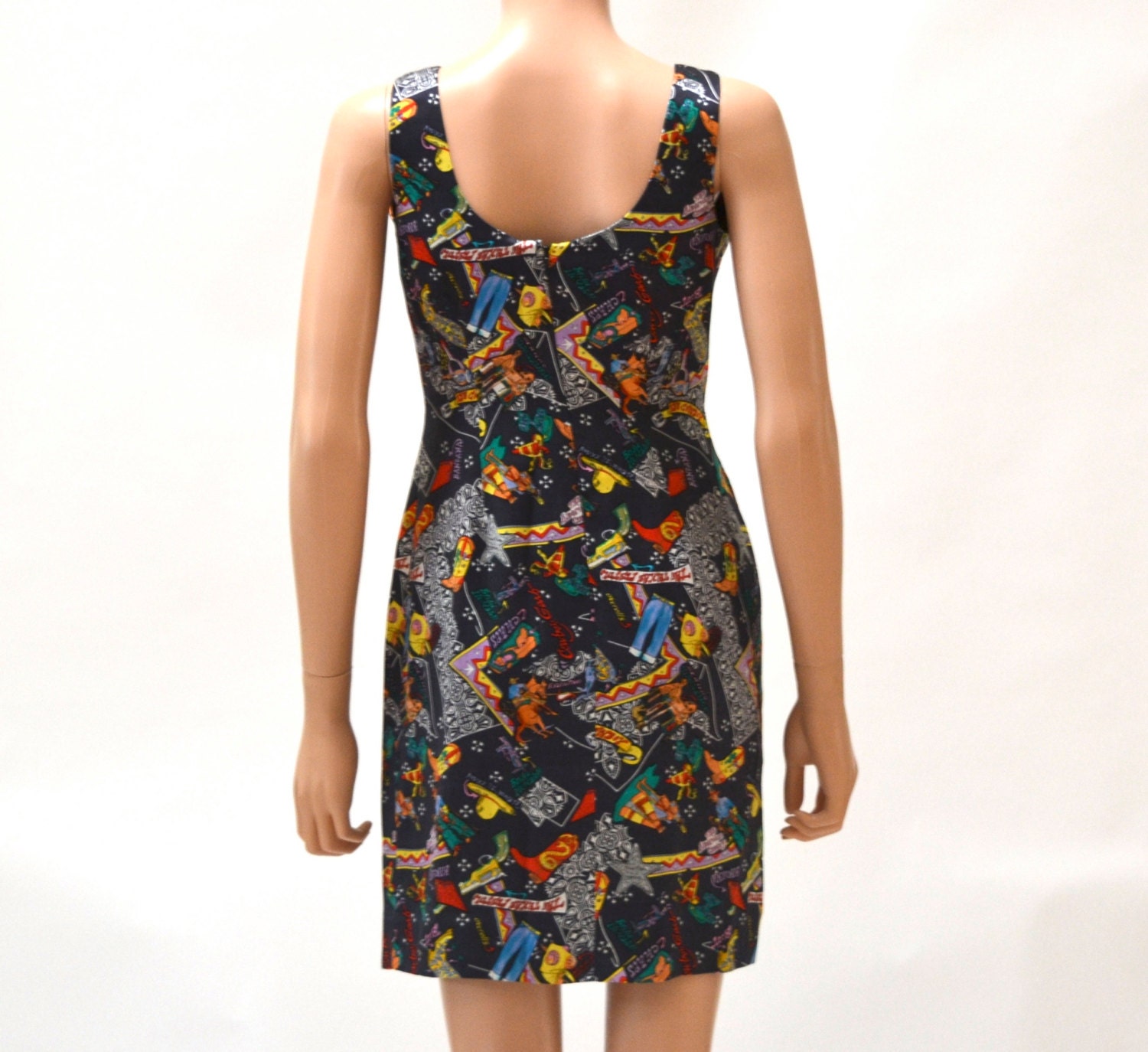 90s Vintage Printed Tank Dress Silk Dress by Nicole Miller - Etsy