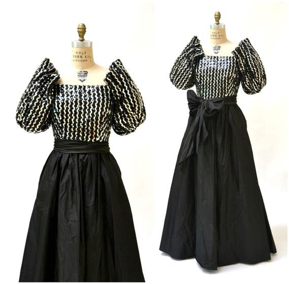 Vintage 80s Prom Dresses with Sleeves