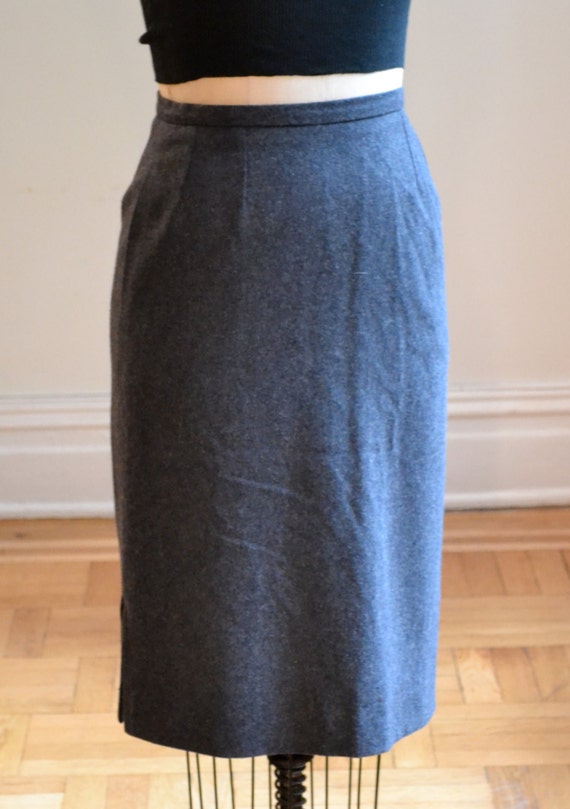 Vintage Wool Skirt Gray Grey Size Medium By Guy L… - image 4