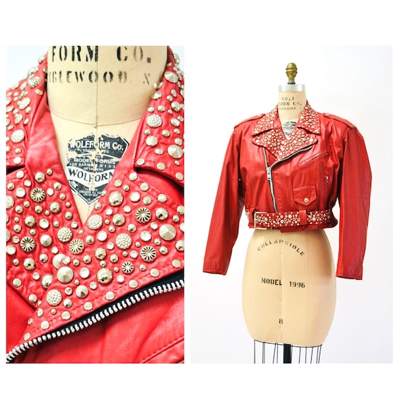 ジャケット・アウター vintage belt design leather jacket red A1 FASHION GOODS Mens Red Leather Biker Jacket Fitted With