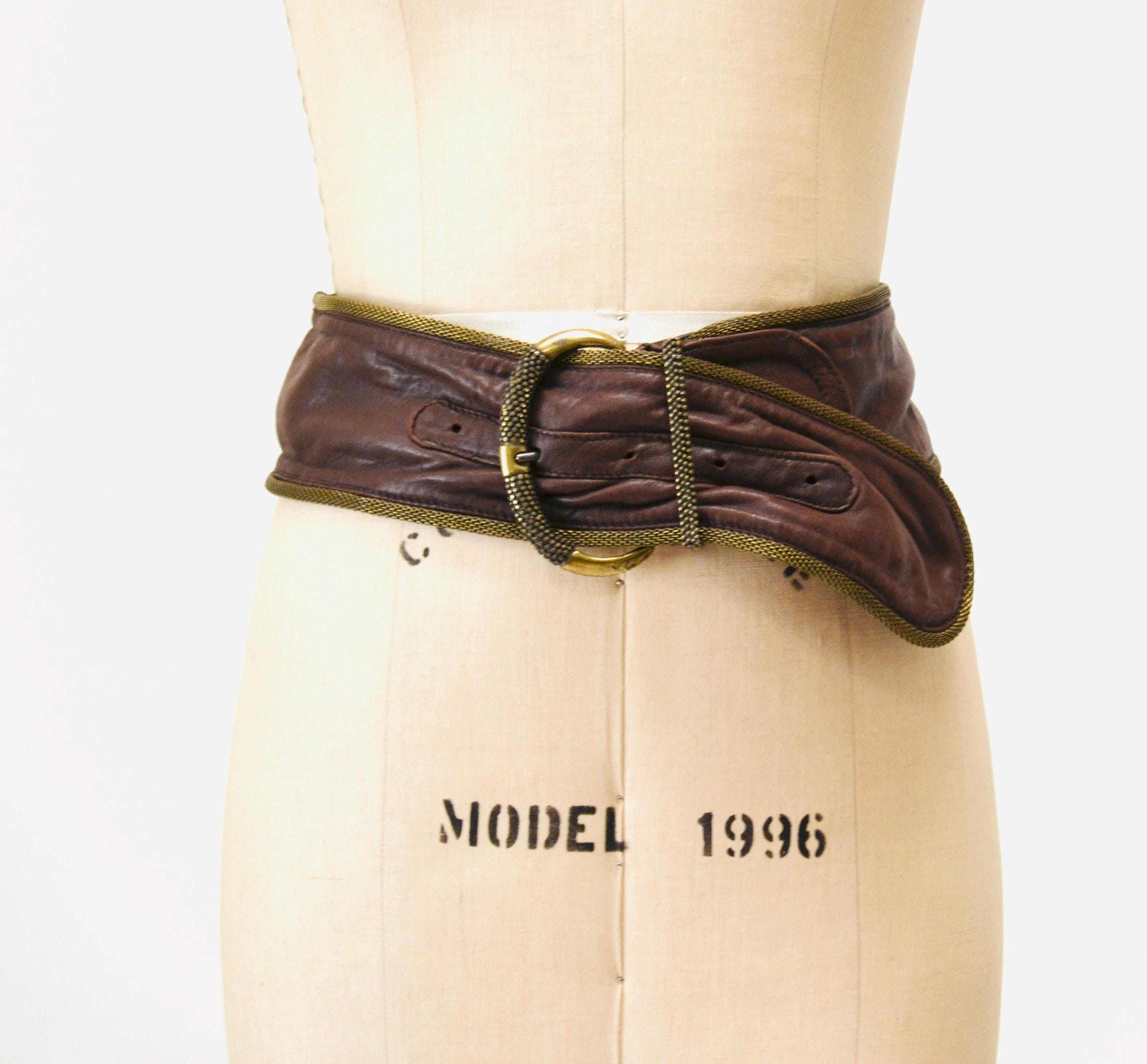 Vintage Y2K Brown Leather Belt Western‎ Boho Womens Large The Ritz Collection Women main image 2