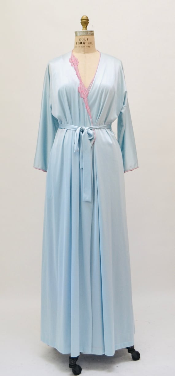 70s 80s Vintage Peignoir Nightgown Robe Vanity Fa… - image 7