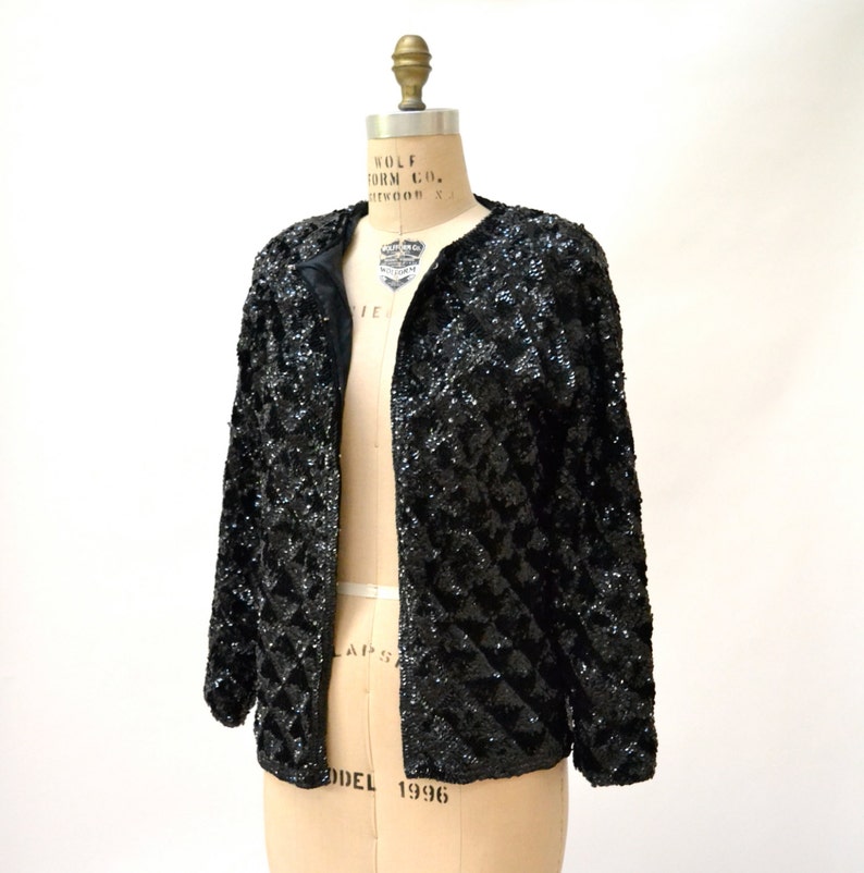 Vintage 1950s Monochrome Sequin Jacket