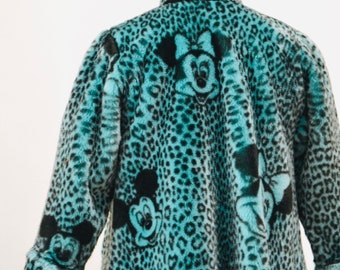 80s 90s Vintage Disney Mickey Mouse Faux Fur Jacket Coat