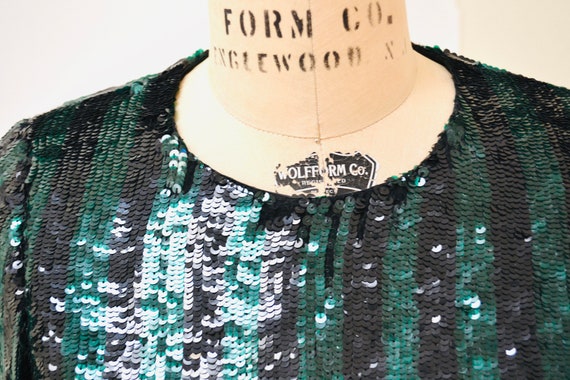 90s 00 Vintage Sequin Shirt Crop Top Medium Large… - image 9