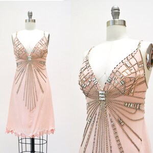 Vintage Y2K Romantic Pink Silk Dress