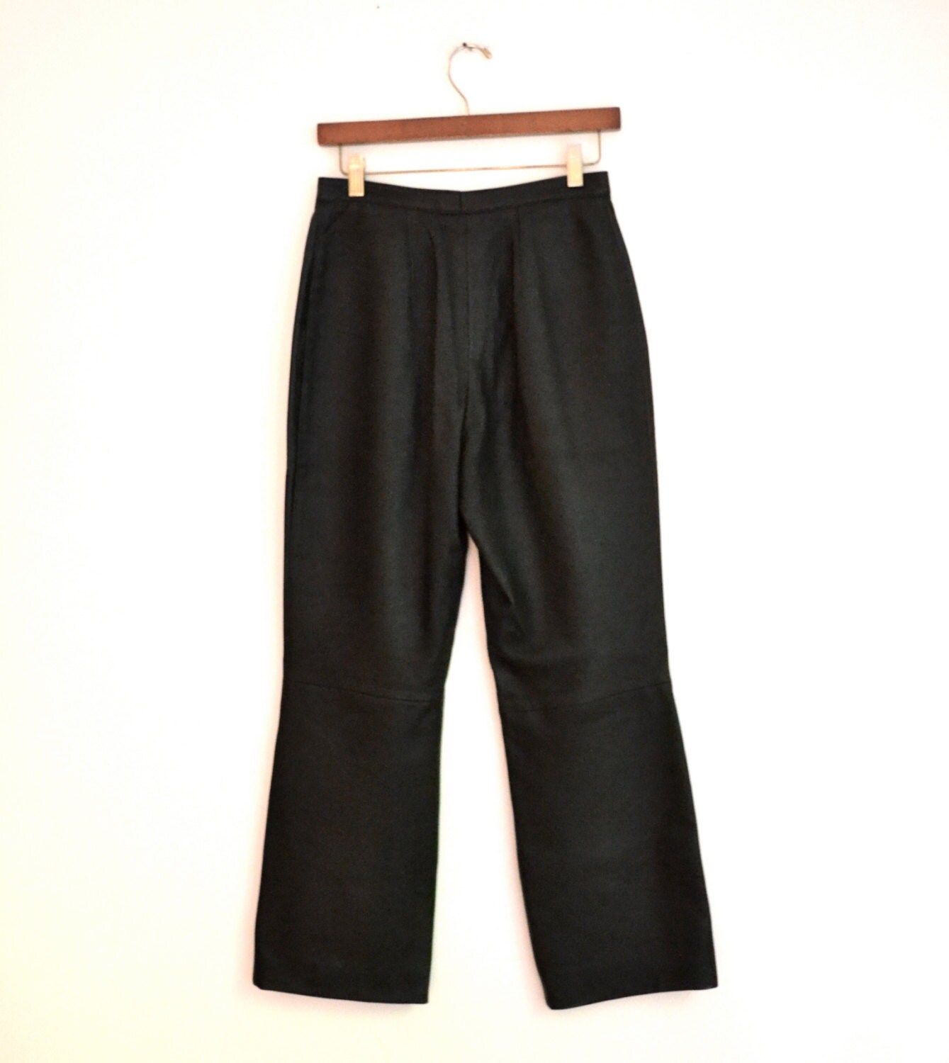 Womens Leather Pants Black Lambskin SOFT Size 2-4 Vintage