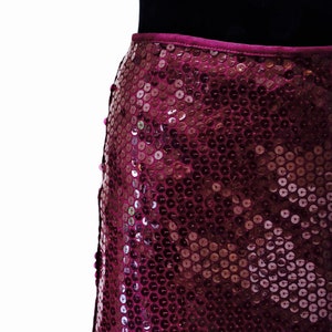 Vintage Sequin Maxi Skirt by Moschino Size Medium// 00s Vintage Moschino Metallic Long Sequin Skirt Purple Size Medium Cheap and Chic image 9