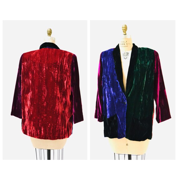 90s Vintage Crushed Velvet Jacket Blazer Medium La