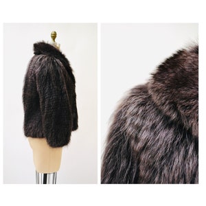 90s y2k Vintage FENDI Fur Jacket Dark Purple Grey Fur Jacket Coat Henri Bendel New York XXS XS Small// Fendi Fox Fur Jacket Grey Purple image 6