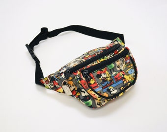 90er Jahre Vintage Nicole Miller Micky Maus Bauchtasche