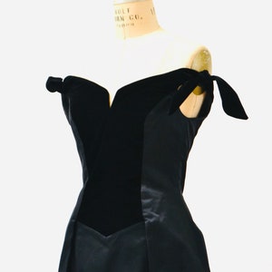 Vintage Escada Couture Black Evening Ball Gown Size 38 Small Black Velvet and Silk Black Evening Gown Dress off the shoulder 90s 00s Dress image 3