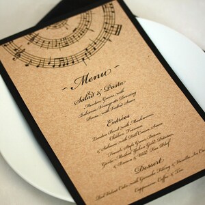 Dîner musical ou menu de mariage. DÉPT
