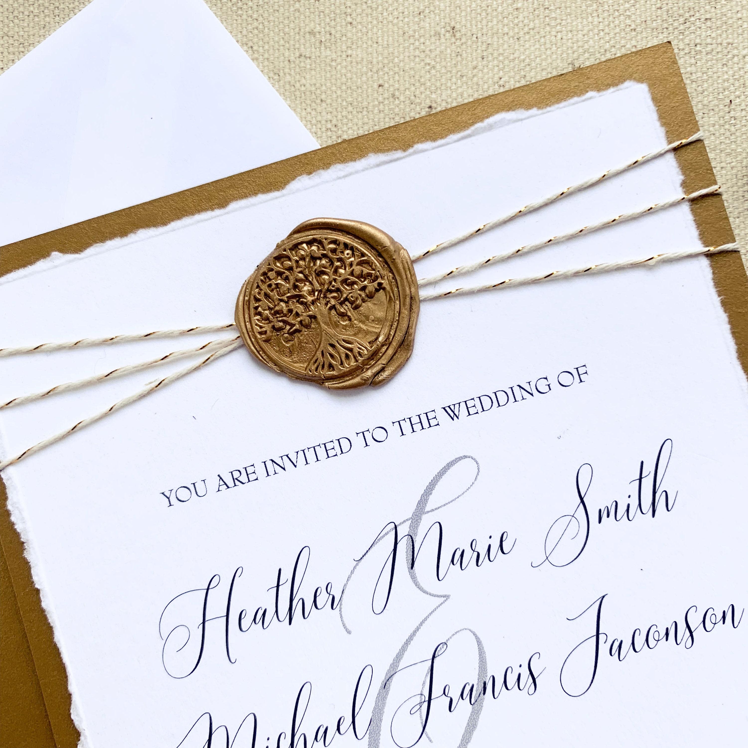Wax Seal Wedding Invitation. Antique Gold Wedding. Vintage Etsy