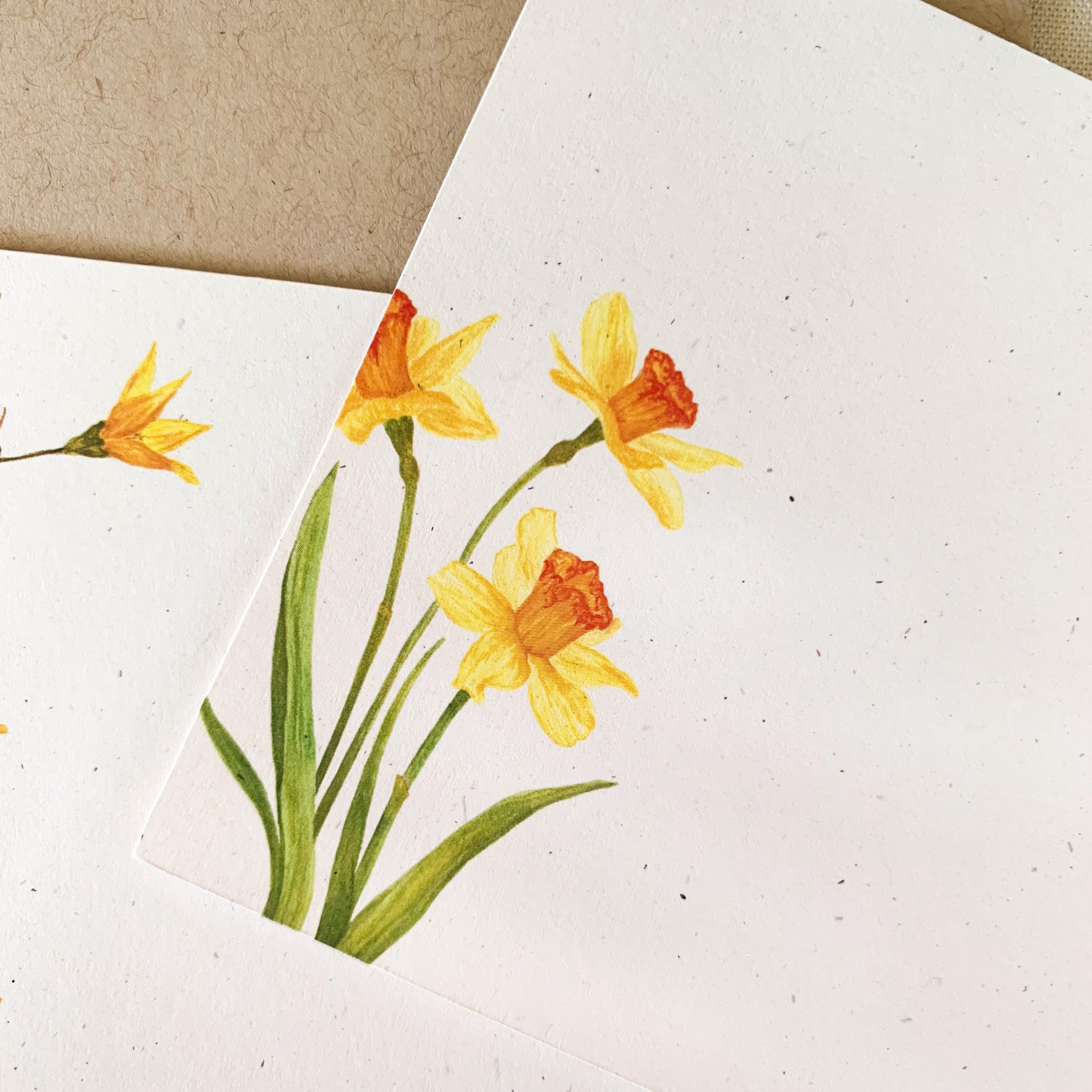 Spring Yellow Flowers Notecards. Eco Friendly Watercolor Stationery Set ...