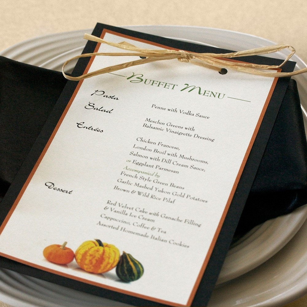 Autumn Dinner Menu Wedding Menu Party Menu Halloween Party Etsy