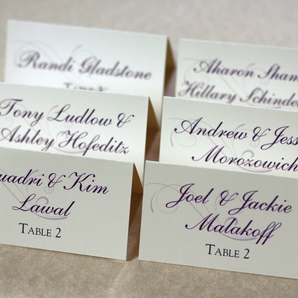 Scroll Wedding Escort Cards Wedding Place Cards DEPOSIT Etsy