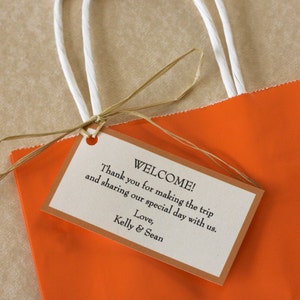 Wedding Welcome Bag Tags. Wedding Gift Tags. Set of 10. image 1