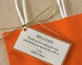 Wedding Welcome Bag Tags. Wedding Gift Tags. Set of 10.