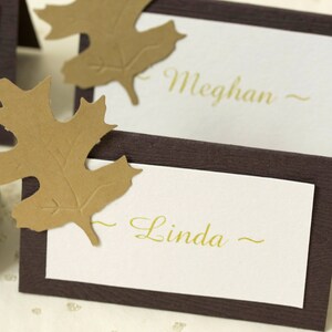 Autumn Oak Leaf Wedding Place Cards. Thanksgiving Dinner Blank Cards. image 3