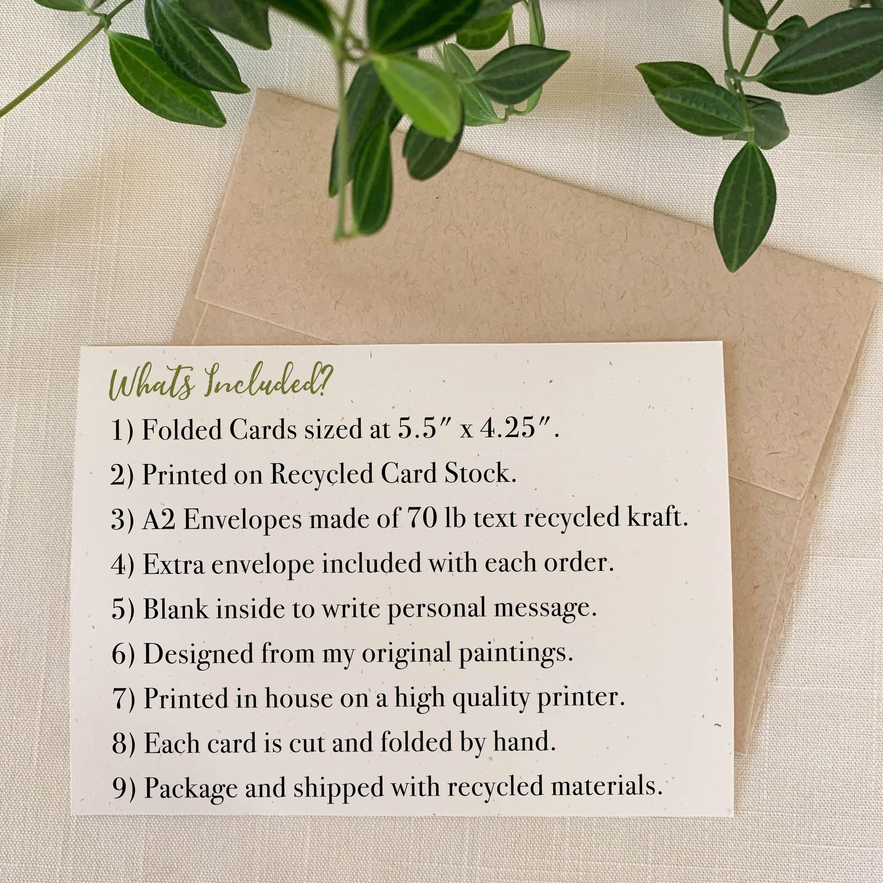 White Magnolia Flower Notecards. Eco Friendly Watercolor Stationery Set ...