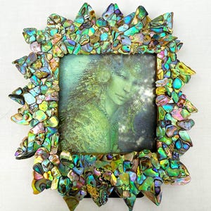 Abalone Mosaic Starburst Picture Frame: Handmade Coastal Decor