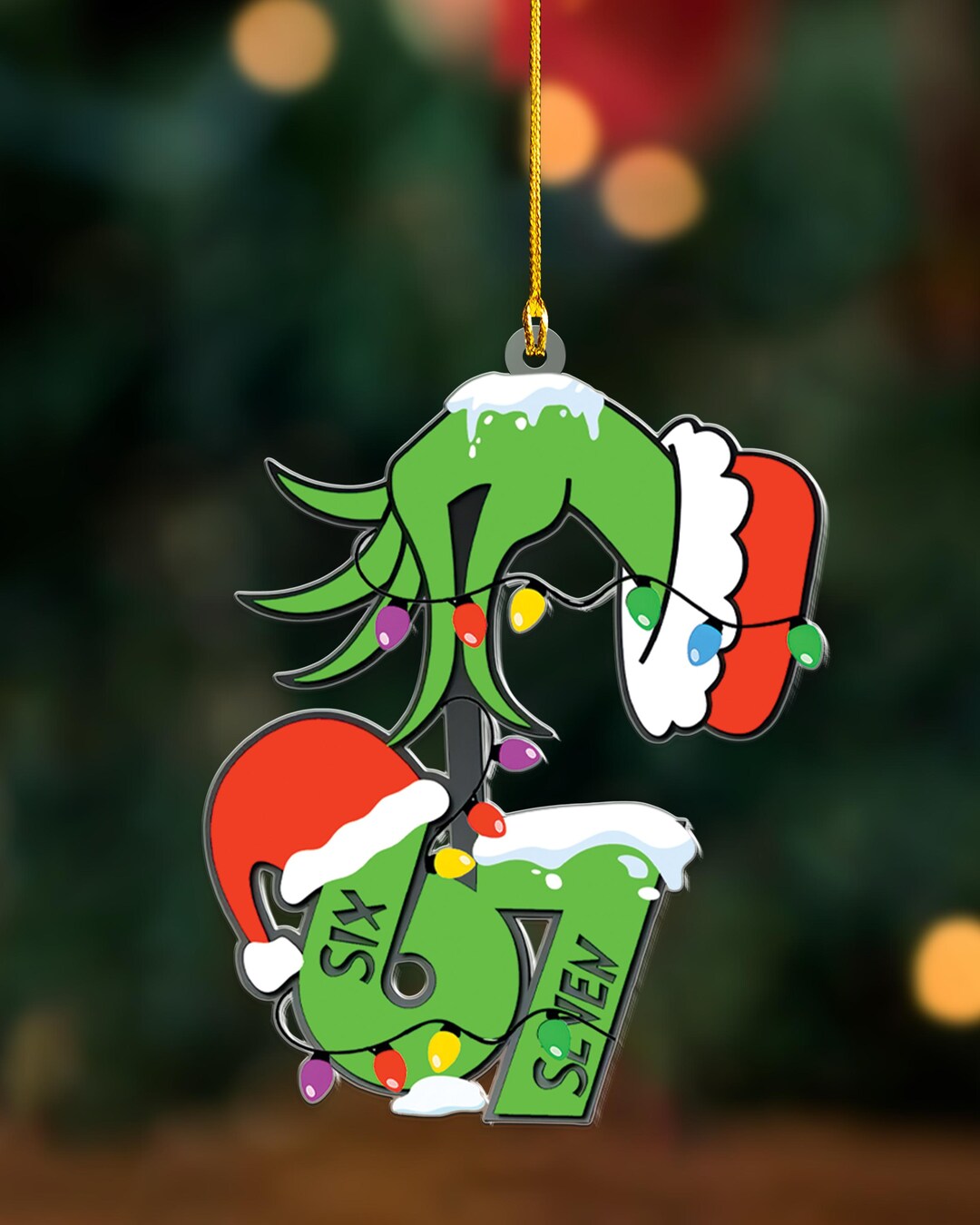 Six Seven Ornament, Funny Six Seven 67 Ornament, Christmas Santa 67 ...