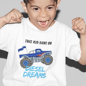 Kids Monster Truck Multi-Color Graphic Tee Shirt