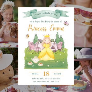 Enchanting Princess Party Invite | Beauty and The Beast Theme | Editable Template for Kids Birthday | Instant Download