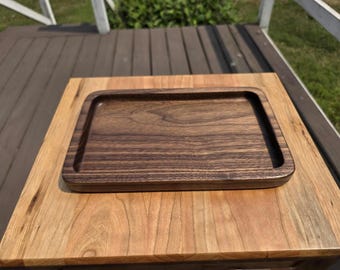 Gepersonaliseerde notenhouten serveerplank| Bureau-organizer| Opberger voor nachtkastjes