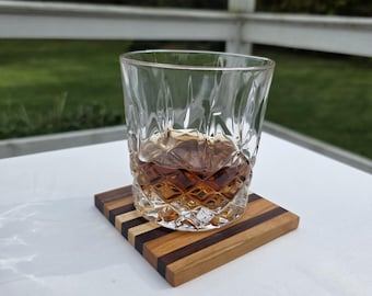Handmade Hardwood Coasters – Set of 4 | 4x4" | Unique Mixed Wood Drink Coasters