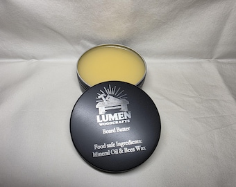 Food Safe Board Butter: Mineral Oil & Beeswax Wood Conditioner (4 oz Tin)