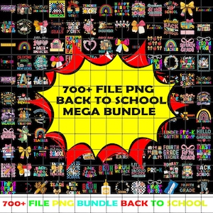700+ Back to School PNG Bundle – Cute Classroom Sublimation, Coquette Bow, Preppy School Graphics for Teachers & Students