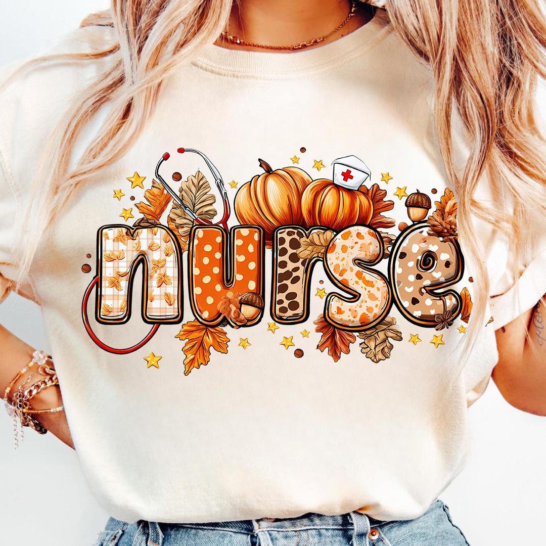 Fall Nurse Png, Nursing Png, Nurse Pumpkins Png, Retro Nurse Png ...