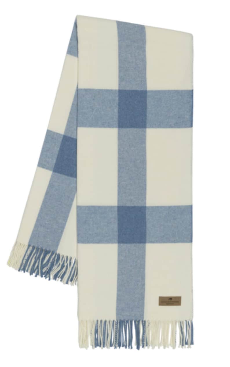 Blue Gingham Throw Blanketpreorder Etsy