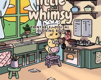 Cute Animal Coloring Book: 25 Hand-Drawn Cozy Pages (Digital Download)