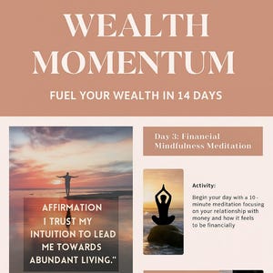 Wealth Momentum - Sfida dell'abbondanza di 14 giorni PIÙ carte di affermazione quotidiane