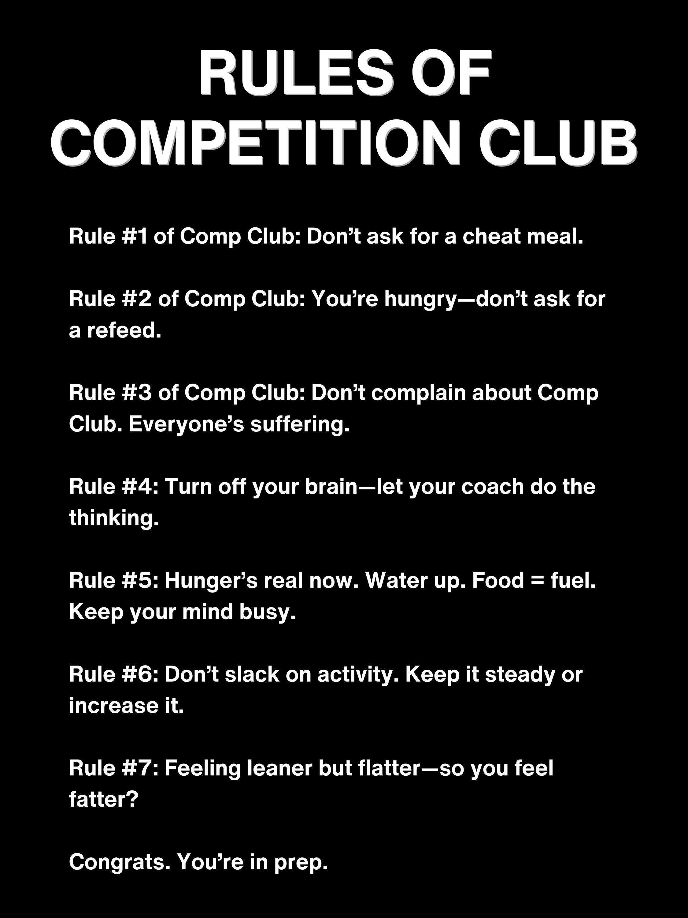 Rules of Competition Club – Bodybuilding Contest Prep Fitness ...
