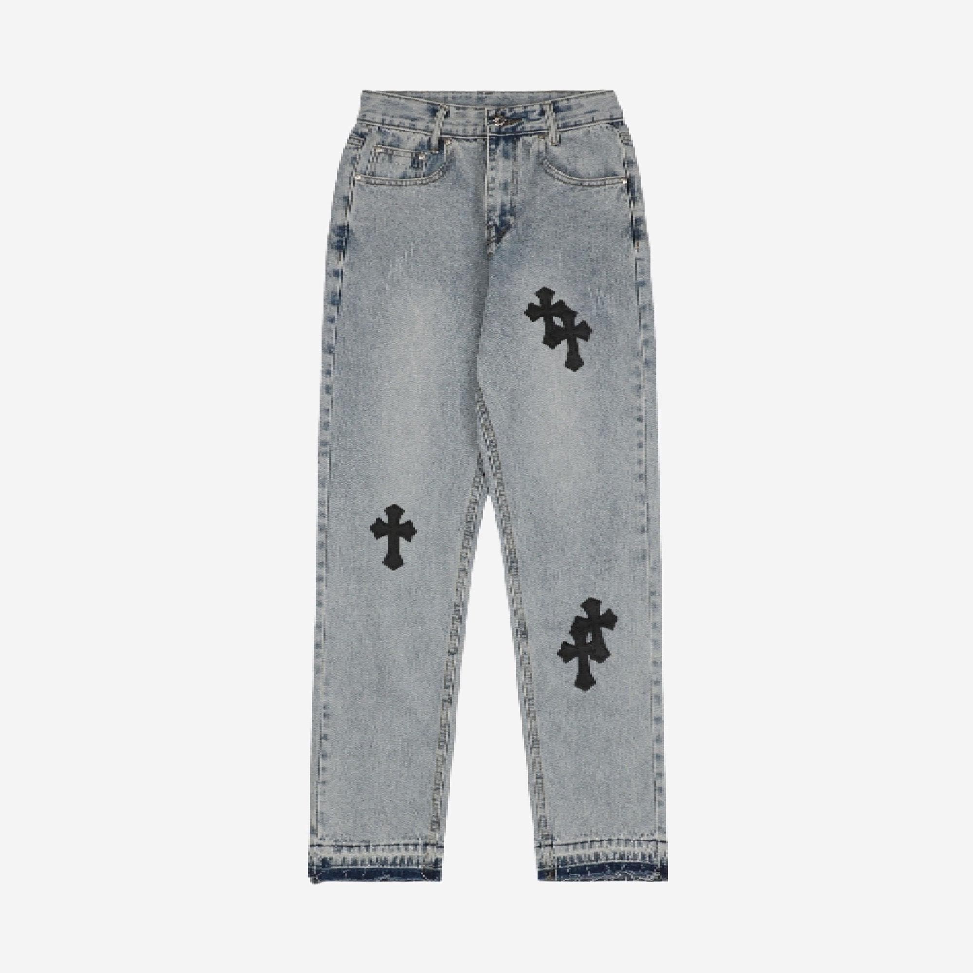 パンツ SUPPLIER Cross Leather Patch Baggy Denim Cross Leather Patch Baggy Denim Pants｜SUPPLIER｜デニムパンツ