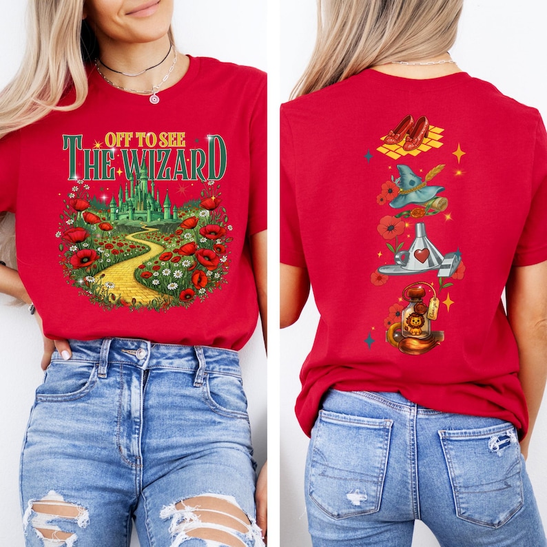 Off to See the Wizard Shirt, Yellow Brick Road Shirt, Wizard of Oz Shirt, We’re Off Wizard Shirt, Wizard Witch Emerald City Tshirt image 2