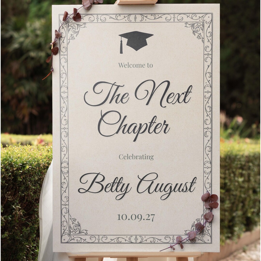 2026 Graduation Welcome Sign Template, the Next Chapter, High School ...