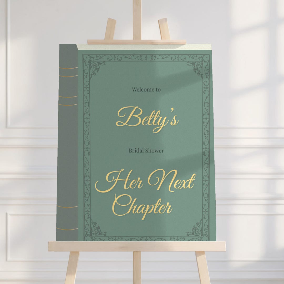 Her Next Chapter Bridal Shower Welcome Sign Template - Etsy