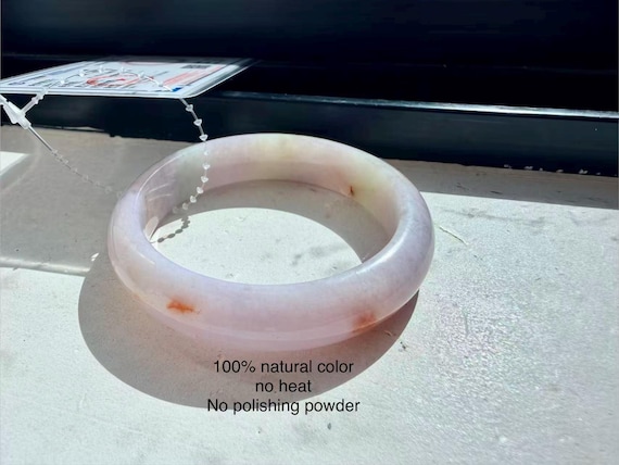 burma jadeite bangle 57 orange purple green pink translucent type A Burmese jade