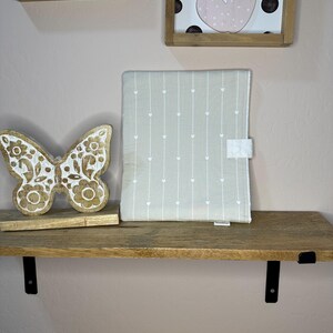 Gray and White Hearts Book Sleeve with closure
