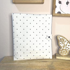 Gray and Black Hearts Book Sleeve with closure